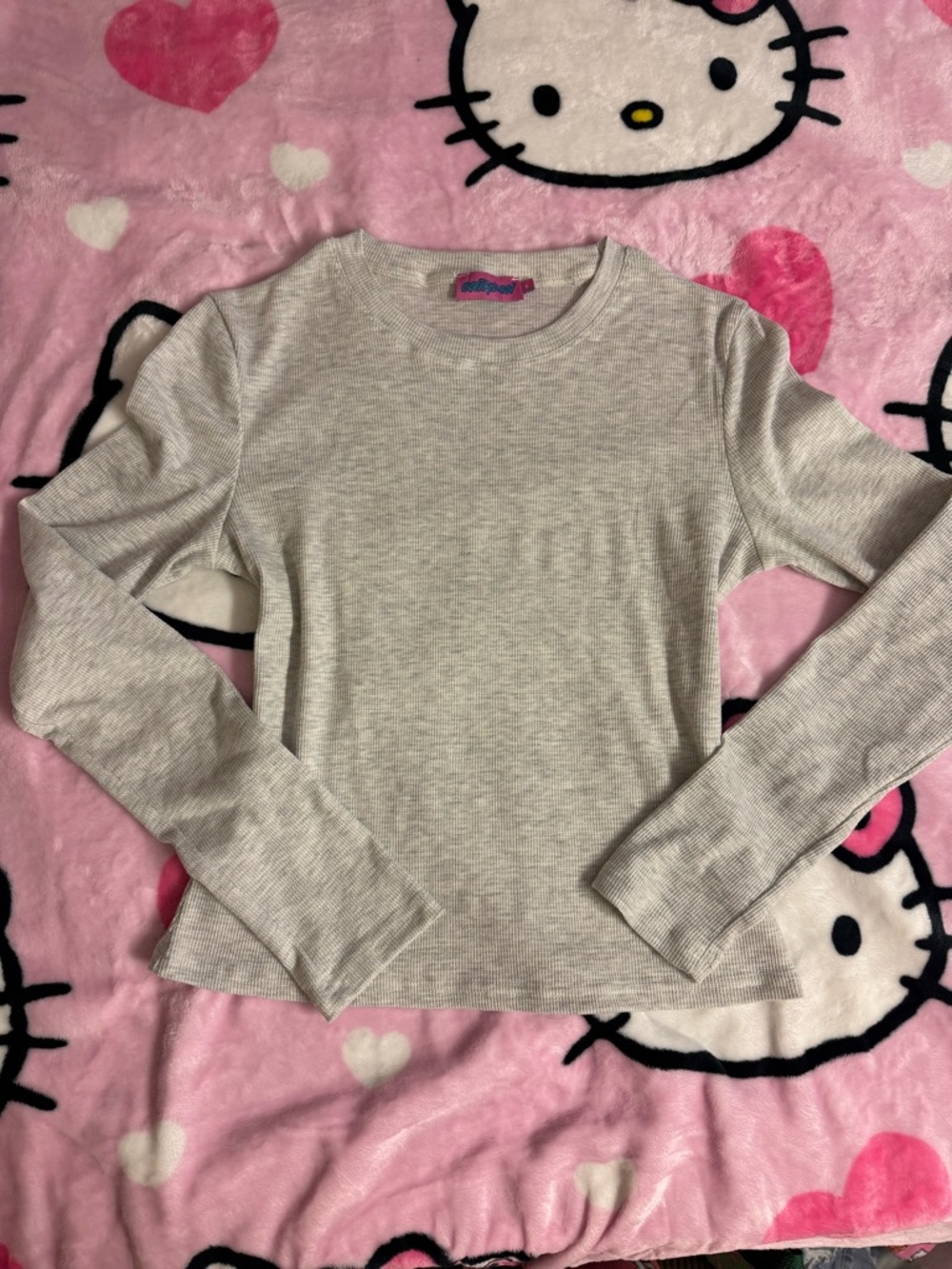 edikted grey waffle knit long sleeve 🤍